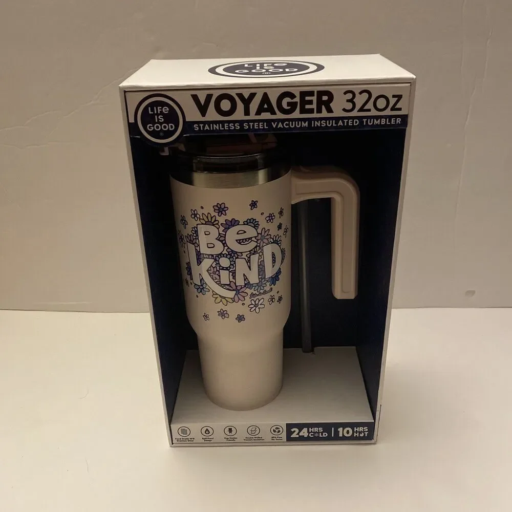 Life Is Good Be Kind Voyager 32 Oz Tumbler Insulated Stainless Steel NIB